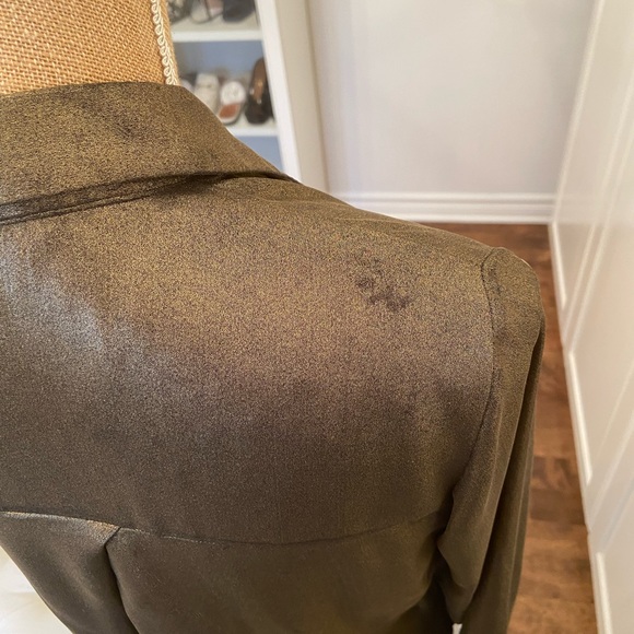 Gold Lame Zara Blouse sz M - Picture 6 of 7